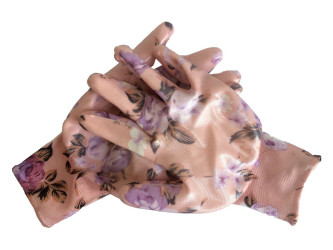 Květované rukavice s latexem - velikost 7
