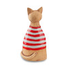 Keramická kočka s červenými pruhy